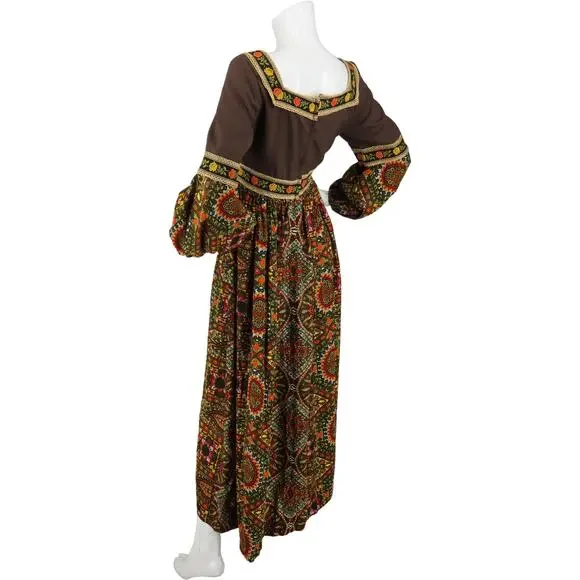 green emerald velvet dress 1970s vintage psychedelic Mod maxi dress / Hippie / Festival / Richard –  Top of the Shops Boutique